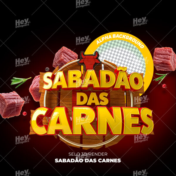 Selo 3D - Sabadão das Carnes - PSD/PNG