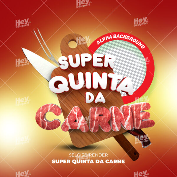 Selo 3D Super Quinta da Carne - PSD/PNG