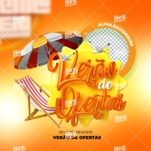 Selo 3D Verão de Ofertas - PSD/PNG