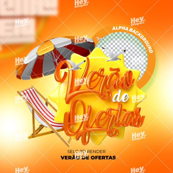 Selo 3D Verão de Ofertas - PSD/PNG